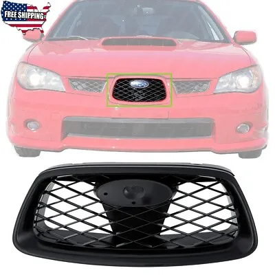 New Front Center Grille Sedan Wagon Black For 2006-2007 Subaru Impreza SU1200133 • $120.05