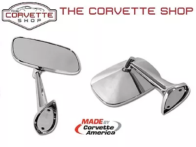 C3 Corvette Outside Mirrors Left Right Pair W/ Mounting Hardware 1968-1974 X2591 • $88.18