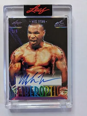 MIKE TYSON Auto 2023 Leaf Vibrance Multisport Fiberoptic Boxing Autograph 3/5 • $199