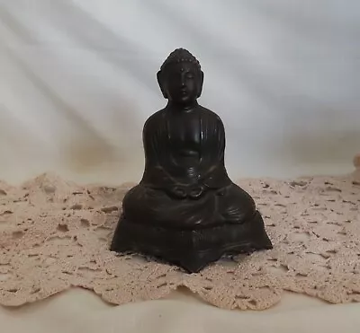 Antique Vantine's Seated Buddah Incense Burner Cast Bronze Made In France 609 • $55