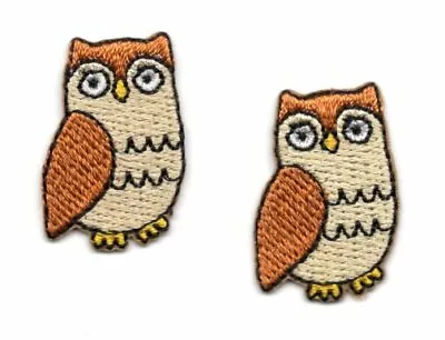 $2.99 • Buy OWLS SET OF 2 Small Iron On Patch Children Owl