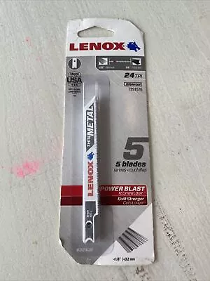 LENOX 5pc 24-TPI 1991576 U-Shank Medium Metal Cutting Jig Saw Blade 3 5/8 X3/8  • $15.50