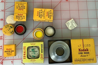 $23.99 • Buy Lot Of Kodak Series 6  IV Wratten Filters And Lens Hood Adapter Ring