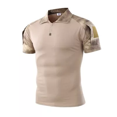 Army Mens Military Short Sleeve T-Shirts Tactical Combat Casual Camouflage Shirt • $21.84