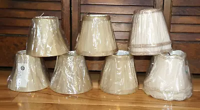 Lot Of 7 Mini Clip On Lamp Shades Various Shapes Patterns & Colors • $19