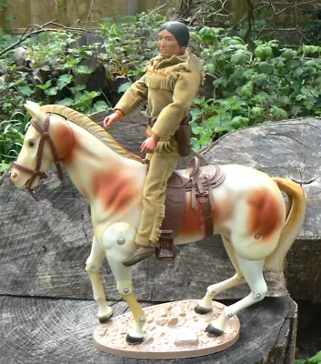 Vintage Marx Gabriel C1973 Lone Ranger Tonto Figure & Scout Horse Excellent Con • £100