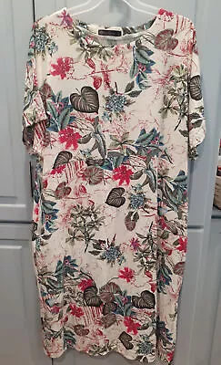 Zanzea Collection BarkCloth Vintage Look Mumu Muu Muu Dress SIZE 18W 20W 2x • $19.95