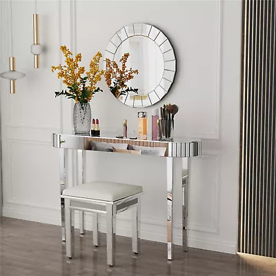 Mirrored Console Table Sofa Side Table For Entryway Hallway Silver Bedroom Desk • $209.95