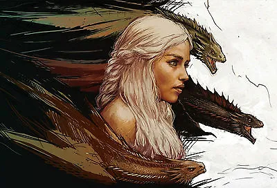 Game Of Thrones Daenerys Targaryen Gtdt01 A3 Poster Art Print Buy 2 Get 3rd Free • £4.99