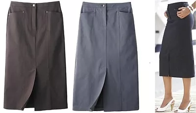 ***BNWT MAGI-FIT LADIES WOMEN GREY BROWN Black Navy COTTON SKIRTS SIZE 12_14*** • £4.99