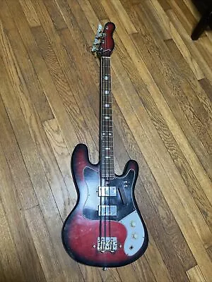 Vintage 1968 Teisco Crimson Burst Bass • $299.99