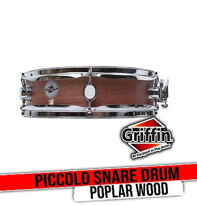 Piccolo Snare Drum 13  X 3.5  By GRIFFIN | 100% Poplar Wood Shell Flat Hickory • $30.49