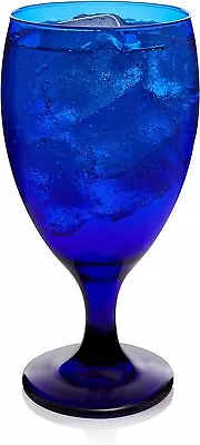 Cobalt Iced Tea Glasses Stylish Cobalt Blue Drinking Glasses Set Of 12 • $42.35