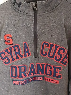 Under Armour 1/4 Zip Sweatshirt Mens Size XL Pockets Embroidered Syracuse Orange • $33