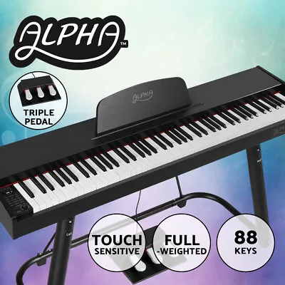 Alpha 88 Keys Electronic Keyboard Digital Piano Full-weighted W/ Stand • $328.95