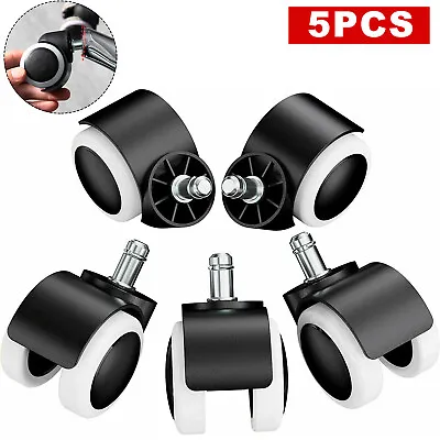 $10.49 • Buy 2  Set Of 5 Office Chair Caster Wheels Rubber Swivel Wheels Replacement Roller