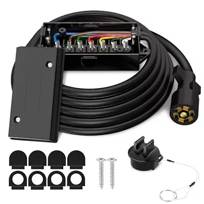 7 Way Trailer Plug Cord Junction Box Heavy Duty 7 Pin Trailer Wiring Harness Inl • $36.82