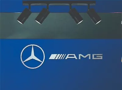 Mercedes AMG Logo And Lettering Brushed Aluminum 6 Feet Wide Garage Sign • $119.12