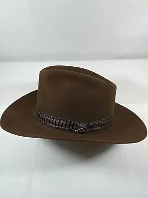 Vintage Brown Stetson Hat - Size 7-3/8 - 3X Beaver - Original Box • $200