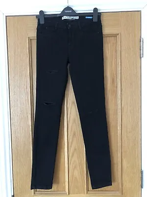 NWOT ZARA TRF Black Ripped Distressed Skinny Jeans Premium Wash UK8 EUR36 US4  • £22.50