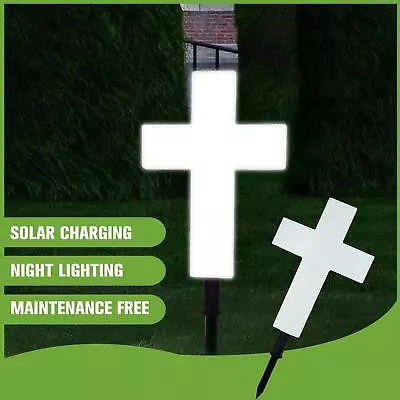 Solar Powered Light Cross By Eternal Light Memorial Garden Light F6C4 Fo B9Q9 • £18.80