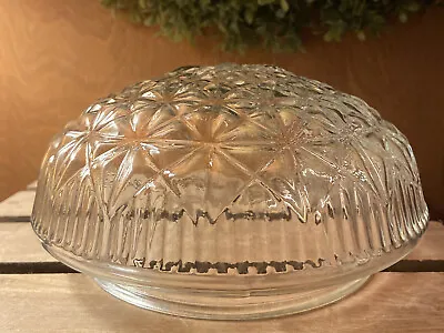 VINTAGE Mid Century Modern Atomic Clear Glass CEILING Light Bowl SHADE Starburst • $34.99