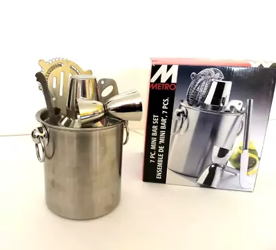 Home 7 Pc Metro Mini Bartender Kit Stainless Steel Serving Set • $15.99