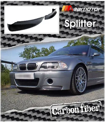 Carbon Fiber Front Bumper Side Splitters Fits 2001-06 BMW E46 M3 Coupe CSL Only • $229.99