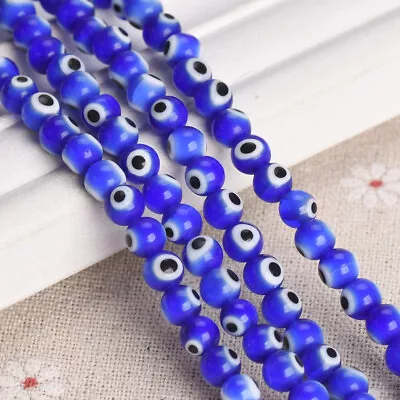 Round 6mm 8mm 10mm Evil Eye Millefiori Glass Beads For Jewelry Making • £4.26