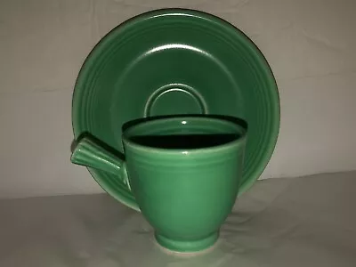 HOMER LAUGHLIN DEMITASSE ESPRESSO COFFEE CUP FIESTA GREEN STICK HANDLE 1930’s • $65