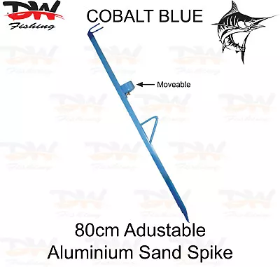  Cobalt Blue Aluminium Adjustable Surf Rod Holder Beach Spike Rod Holder 80 Cm • $34.95