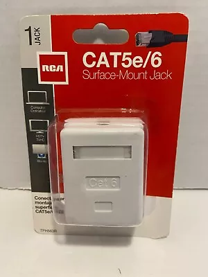 RCA White Surface Mount Plastic CAT 5E/6 Wall Jack TPH563R New! • $8.50