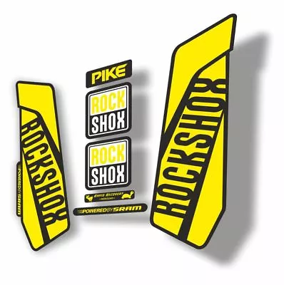 Rock Shox Pike 2016 Mountain Bike Cycling Decal Kit Sticker Adhesive Yellow • $19.99