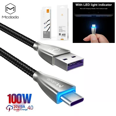 $9.99 • Buy USB C To USB C Cable 5A PD 100W Fast Charging Cord Type-C Charger For Samsung