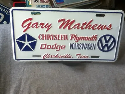 License Plate Vintage Rustic Gary Mathews Plymouth VW Clarksville TN Metal • $29.25