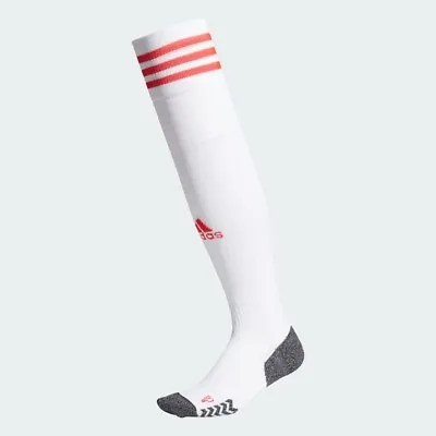 Adidas Adisock 21 White & Red Football Socks Mens Sports Teamwear Adult • £14.99