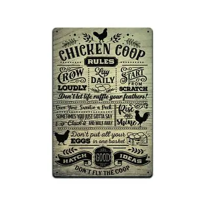 Chicken Coop 12 X 8 Inch Metal Sign Barn Western Farmhouse Décor Country Home • $14.95