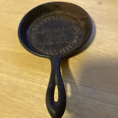 $10 • Buy Vintage Antique Cast Iron Paperweight Frying Skillet Advertizing NTL STEEL RANGE