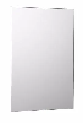 Frameless Bathroom Mirror & Chrome Effect Metal Clip Spring Loaded Wall Fixings • £28.95