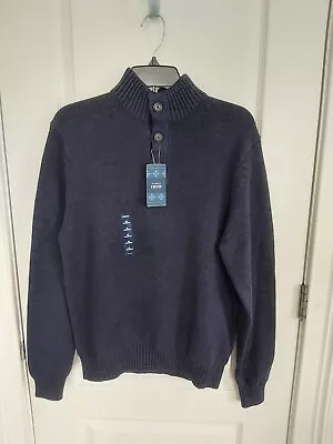 Izod Mens Classic  Mock Neck Blue Navy Sweater Size: Medium MRSP $80.00 • $19