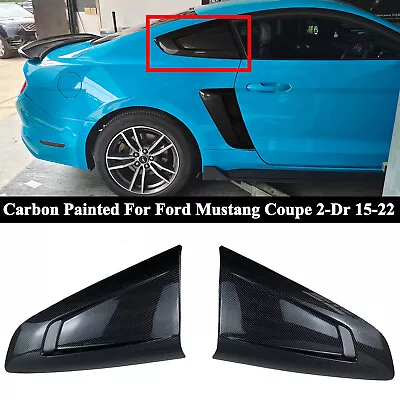 For Ford Mustang Coupe 15-22 V3 Style Side Quarter Window Louvers Rear Sun Cover • $62.99