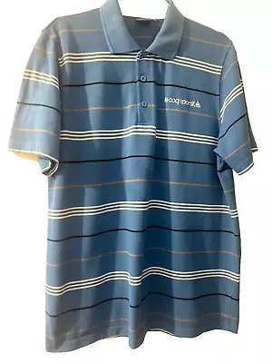 Le Coq Sportif Blue  Stripped Polo T Shirt Top Size XL Excellent Condition • £1.99