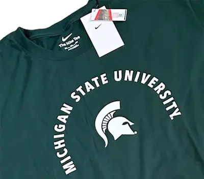 Nike Michigan State Spartans Shirt Long Sleeve Football Green Men's 2XL XXL • $29.95