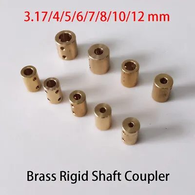Brass Rigid Shaft Coupling Coupler Motor Connector Sleeve Adapter Joint 3mm~12mm • $3.49