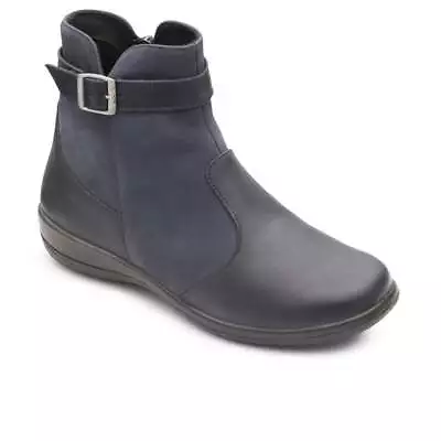 Padders Mary Womens Leather Buckle Zip Dualfit Ankle Boots • £49.95