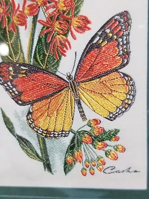 Cashs Of Coventry Silk Woven Picture Monarch Butterfly Framed England Needlework • £24.12