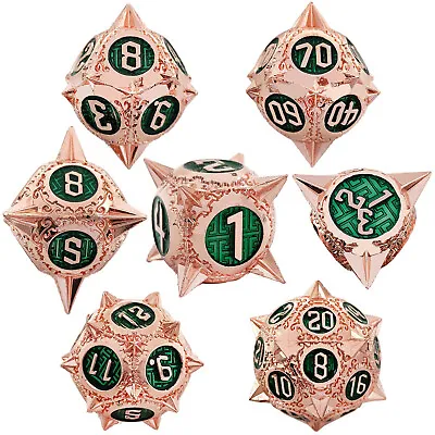 7pcs Polyhedral Metal Solid Dice Set For Dungeons & Dragons DND RPG Roleplaying  • $18.39