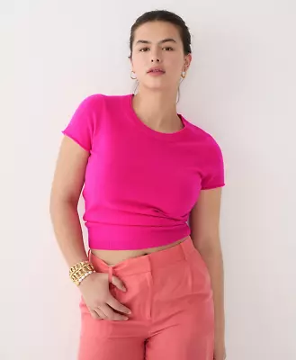 New J. Crew Neon Fuchsia Relaxed Cashmere T-shirt Sz Xxs • $59.99