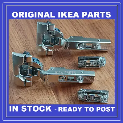 Ikea Utrusta Hinges/mount Plate  110 Degree Soft Close Pack Of 2 New 805.248.82 • £9.95