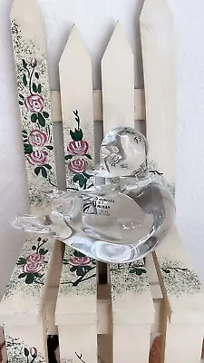 Rubelli VA Murano Vintage Art Glass Clear Duck Sculpture With Original Sticker • $24